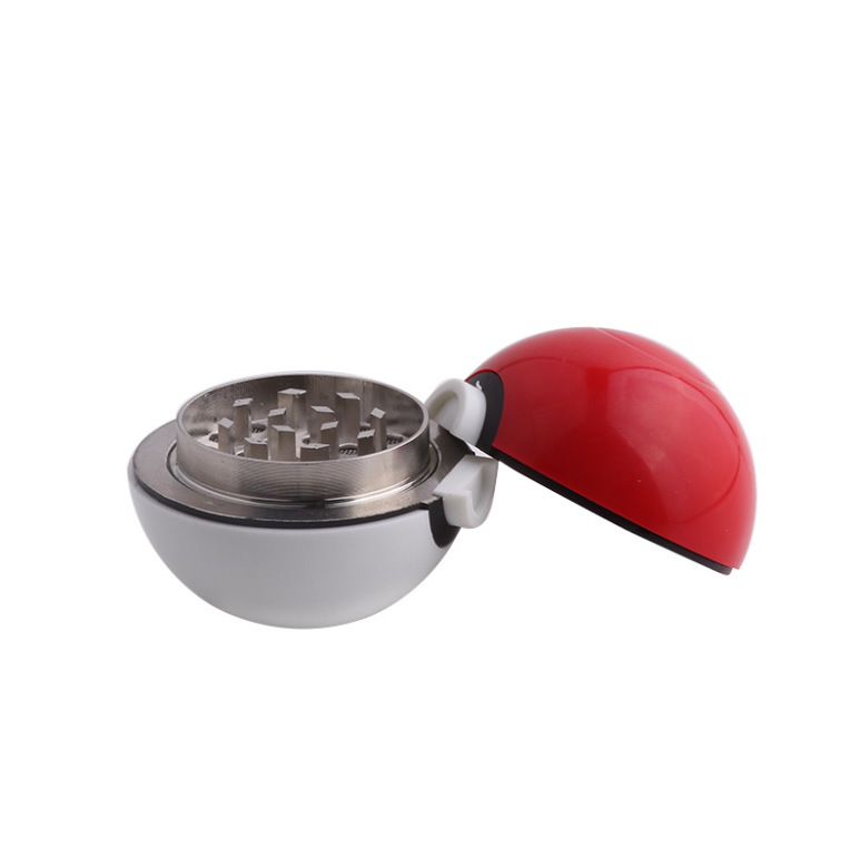 Rukioo Wholesale 55mm Metal Tobacco Grinder Pokemon Pokeball Herb Spice Grinder