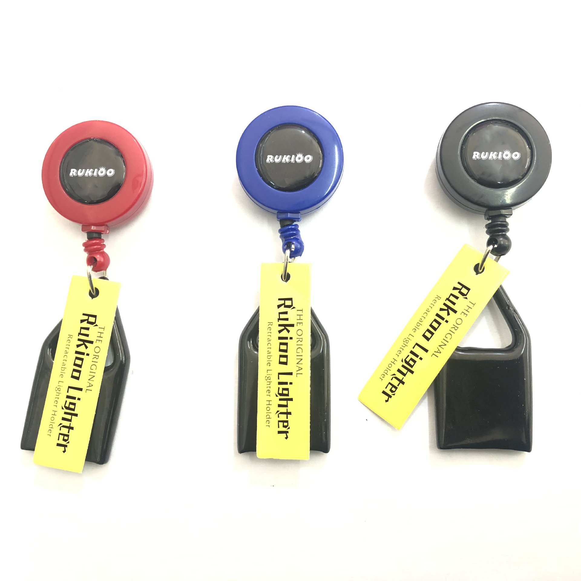 High Quality Custom Logo Lighter Holder Retractable Keychain with Clip  Lighter Leash