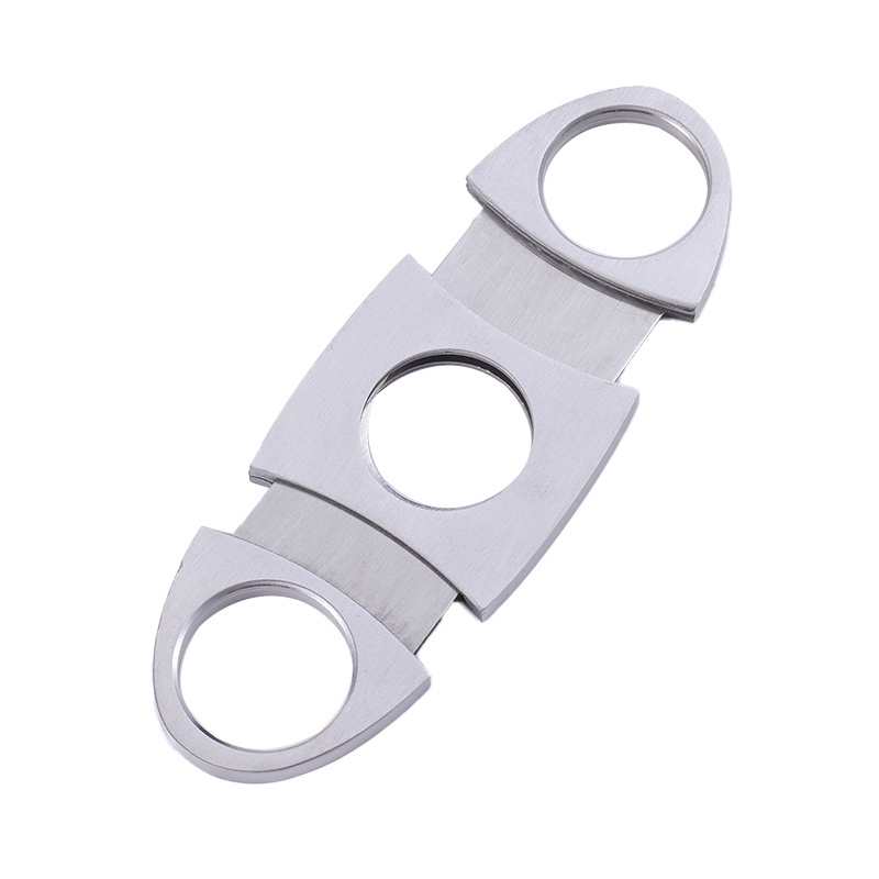 Custom Cigar Accessories Luxury Cigar Cutter Stainless Steel Double Bladed Cutter Cigar Knife