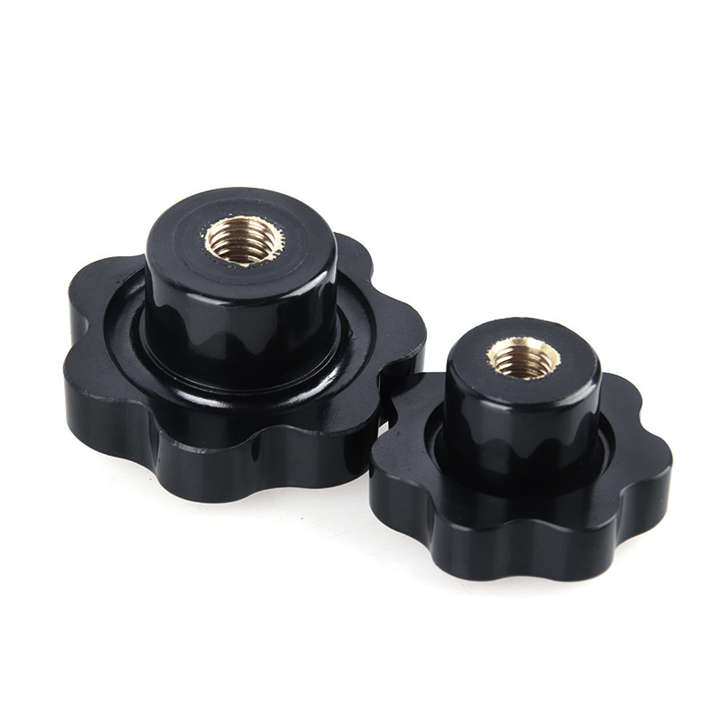 Black Head Clamping Knob M6 M8 M10 Stainless Steel Plastic Black Matte Handle & Knob