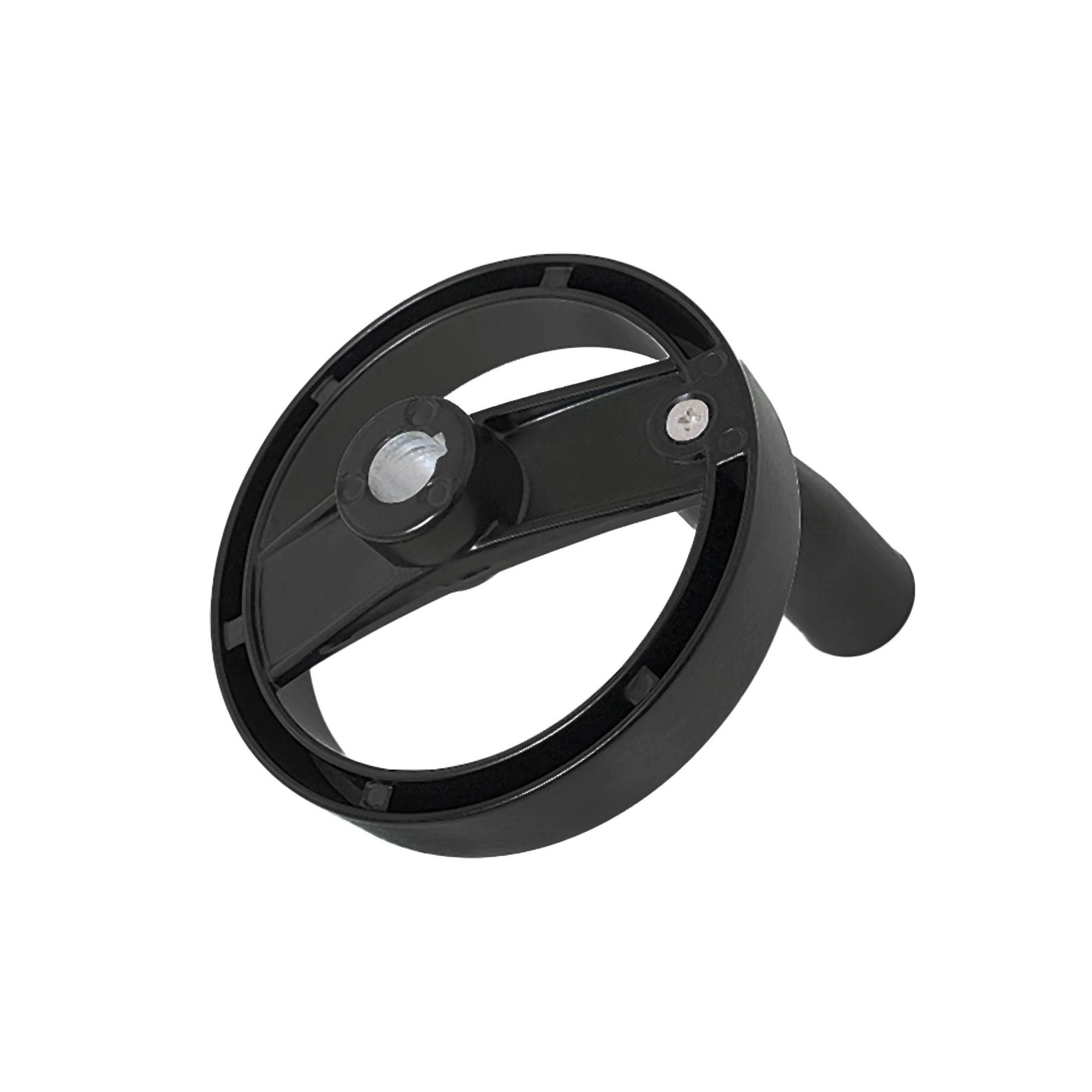 High quality 140mm 250mm aluminum alloy black double spoked handwheel with folding handle