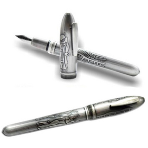 NM-66F Ancient Silver Fountain Pen 3D Corrosion Customized Calligraphy Executive Pens