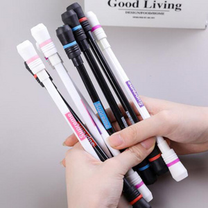 Full Print Creative Decompress Fidget Toy Students Black Spinning Spinner Rotating Gel Ballpoint Pen Spinning Mod