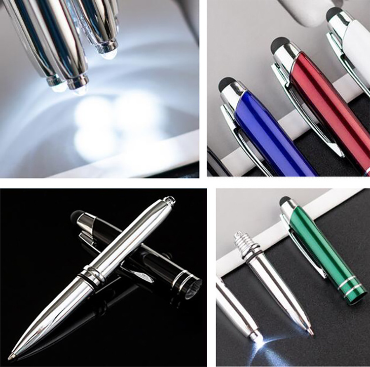 NM-086  3 in 1 LED Ballpoint Pen Multifunctional Led Lighting Up Laser Touch Screen promotional Pen