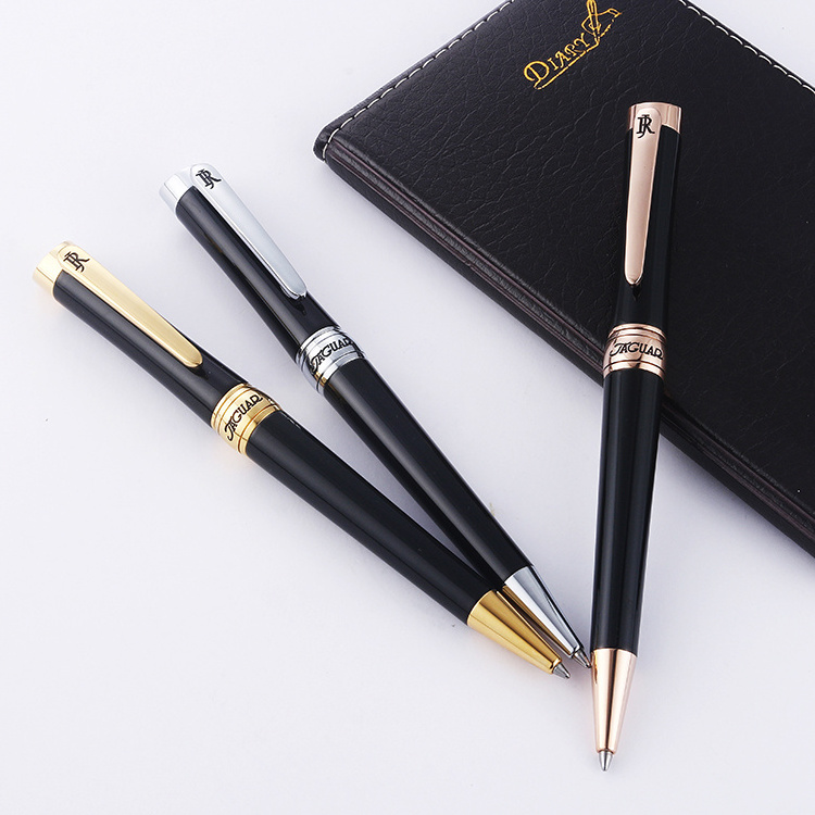 JR4015 (Rose Gold) Brass made twist type ball pen 3D Slant top 