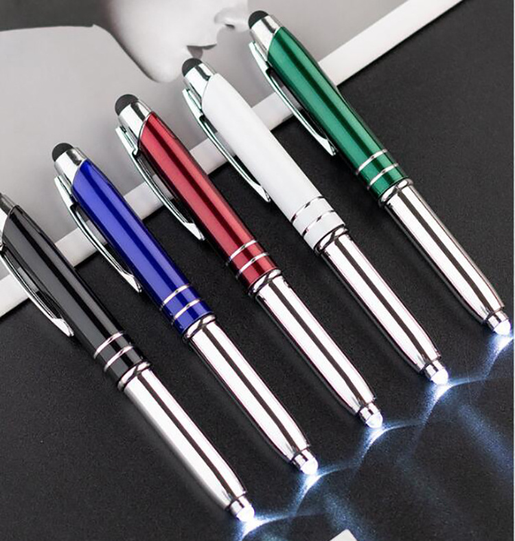 NM-086  3 in 1 LED Ballpoint Pen Multifunctional Led Lighting Up Laser Touch Screen promotional Pen