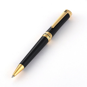 JR4015 ( Gold ) Brass made twist type ball pen Slant top "JR" pop up ball point pen