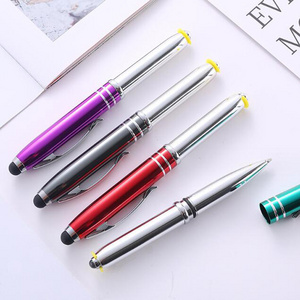 NM-086  3 in 1 LED Ballpoint Pen Multifunctional Led Lighting Up Laser Touch Screen promotional Pen