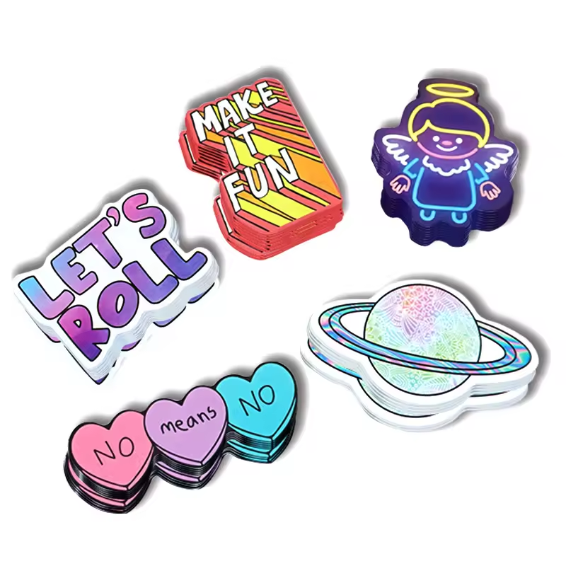 Fashion Brand Planet Printing Holographic Angel Stickers Supplier Customized Self-adhesive Sticker