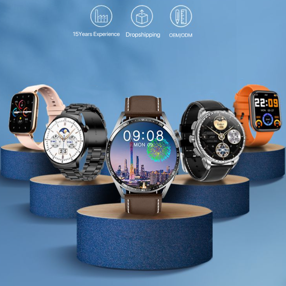 Outdoor Sports Big Round AMOLED Screen Long Battery Life Smart Call Smartwatch Reloj Inteligente Smart Watches