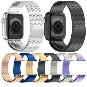 HMJ New Good Quality Smart Watch Belt Magnetic Men Chain Strap 49mm Stainless Steel Watch Band For Apple Watch Ultra