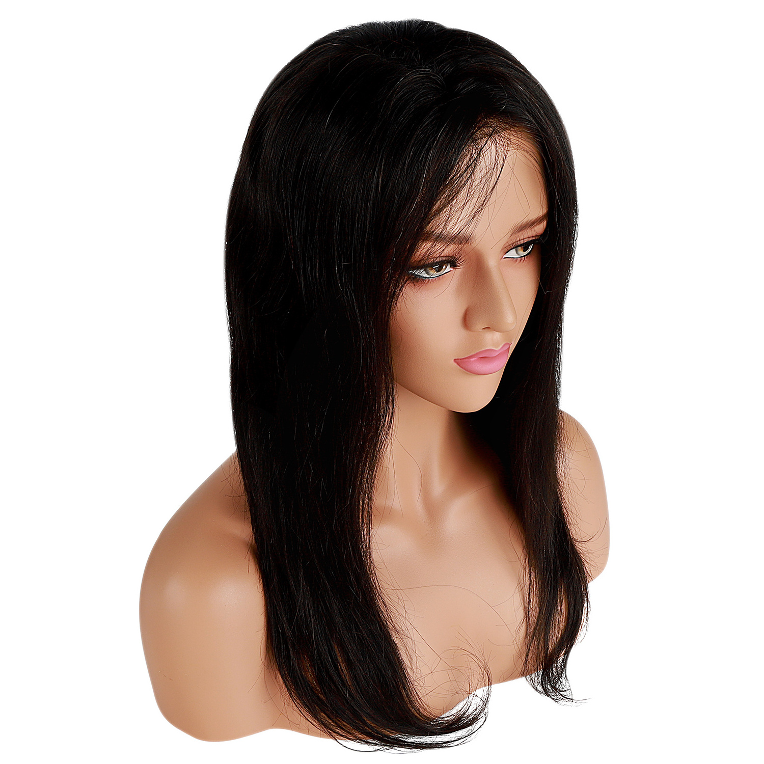 OEM Custom 13*4 Half Lace Remy Human Hair Swiss HD Lace Hand-Made Lace Frontl Wig 16inch-30inch Natural Color