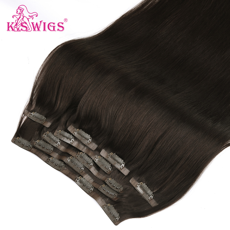 Ultra Thin Seamless Hair Extensions Clip in Hair Double PU Skin Tape Weft 100 Remy Human 20