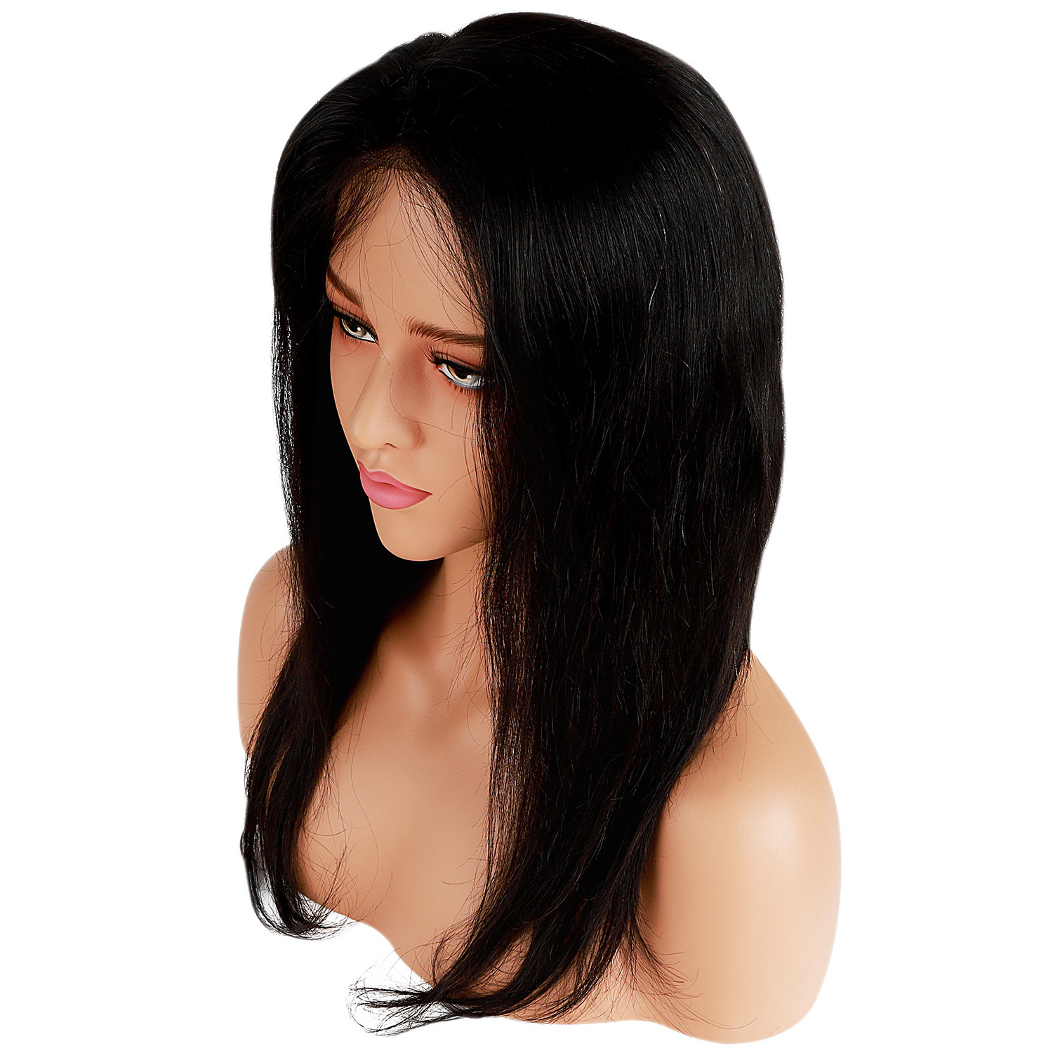 OEM Custom 13*4 Half Lace Remy Human Hair Swiss HD Lace Hand-Made Lace Frontl Wig 16inch-30inch Natural Color