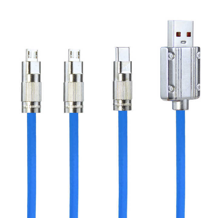 Factory Wholesale Multiple Universal 3A 3in1 Charger One USB Multi 3 in 1 Charging Data USB Cable For Phone Micro USB Type C