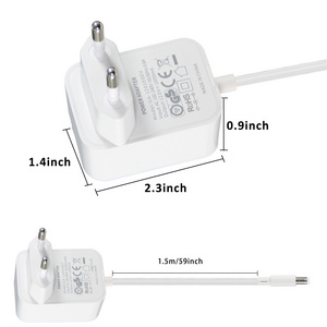 12V 2A Power Supply AC Adapter, AC 100-240V to DC 12 Volt Transformers, 2.1mm X 5.5mm Wall Plug