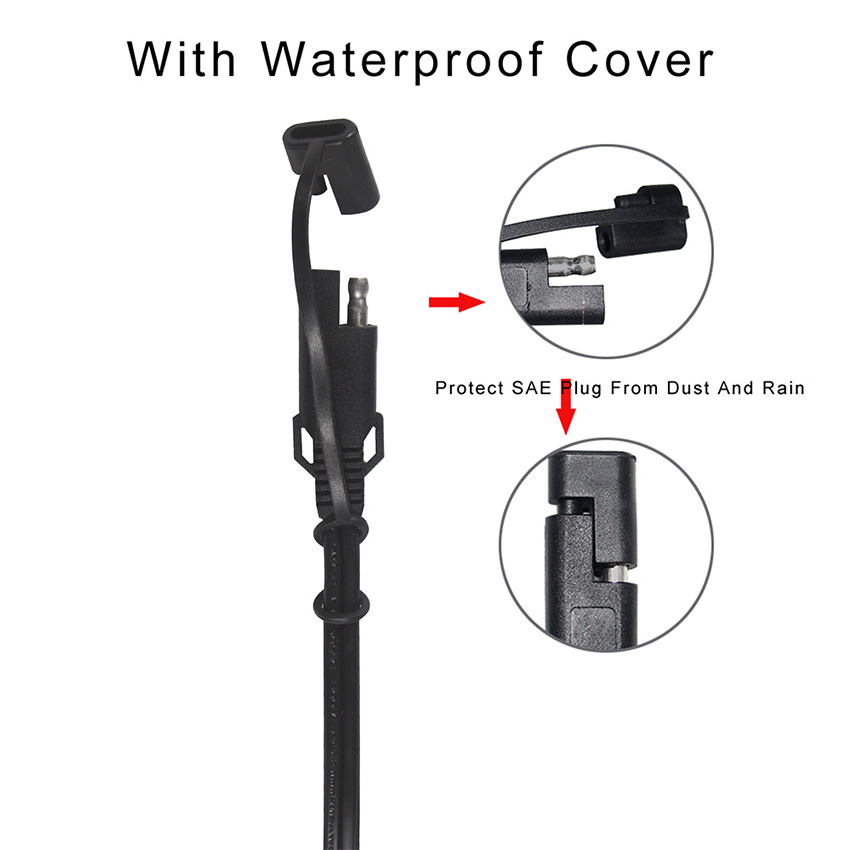 12V Motorcycle Battery Charger Terminal to SAE Quick Disconnect Cable Connector Harness SAE Adapter