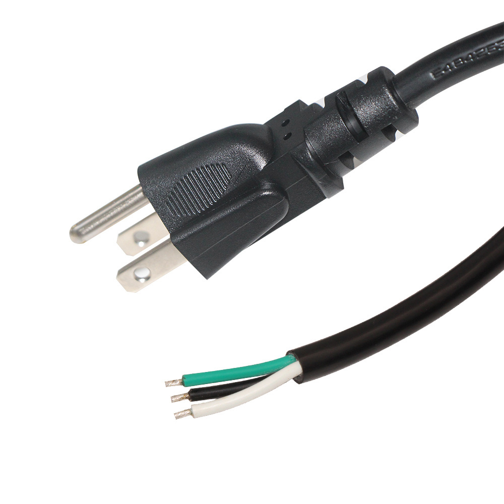 Original Wire 183 Stripped Prong 14Awg Extension Cable US Power Cord Open Ended 3 Pin Power Cable