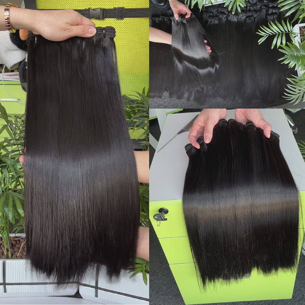 Double Weft Reinforced Construction Unprocessed Raw Cuticle Aligned Virgin Hair Vendors Natural Straight Wavy Human Hair Bundles