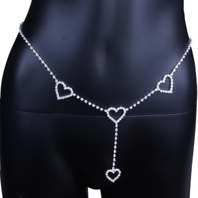 Jewelry waist chain Europe and America diamond claw love waist chain simple sexy body chain women