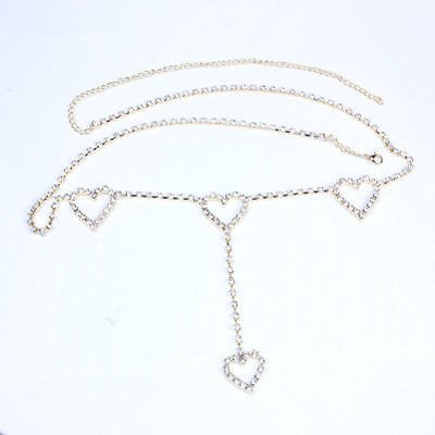 Jewelry waist chain Europe and America diamond claw love waist chain simple sexy body chain women