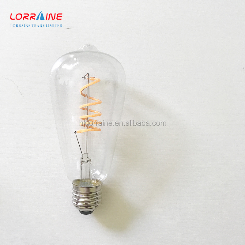 Retro LED Spiral Filament Light Bulb E14 E27 4W Warm Yellow 220V C35 A60 T45 ST64 T10 T185 T225 G80 G95 G125 Vintage Edison Lamp