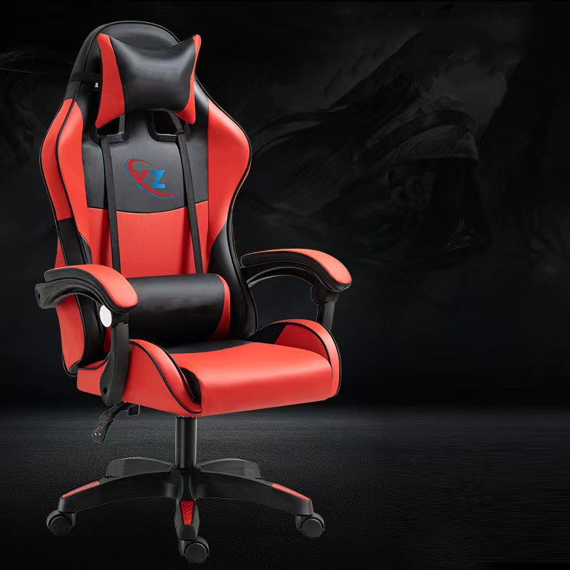 Factory wholesale leather reclining gamer chair LED light RGB heavy duty commercial LOGO customized gaming chair