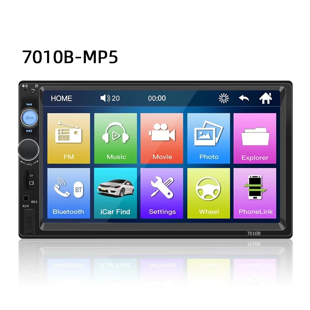 Single din car stereo DVD player with retractable 7