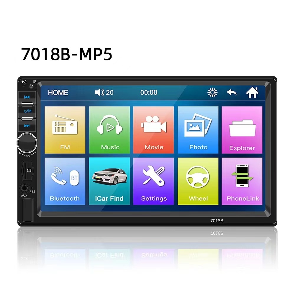 Single din car stereo DVD player with retractable 7