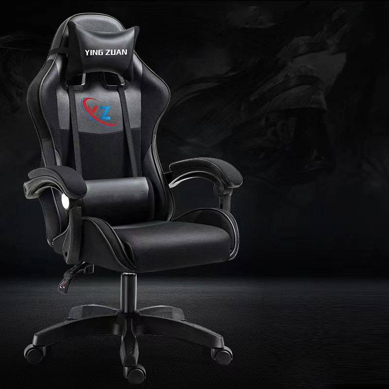 Factory wholesale leather reclining gamer chair LED light RGB heavy duty commercial LOGO customized gaming chair