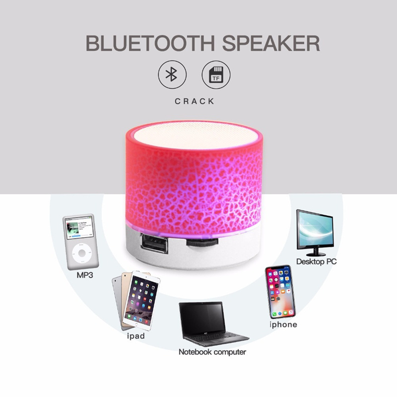 2022 best selling mini crack speaker colorful LED Blue tooth wireless portable Speaker A9 for all mobile phones