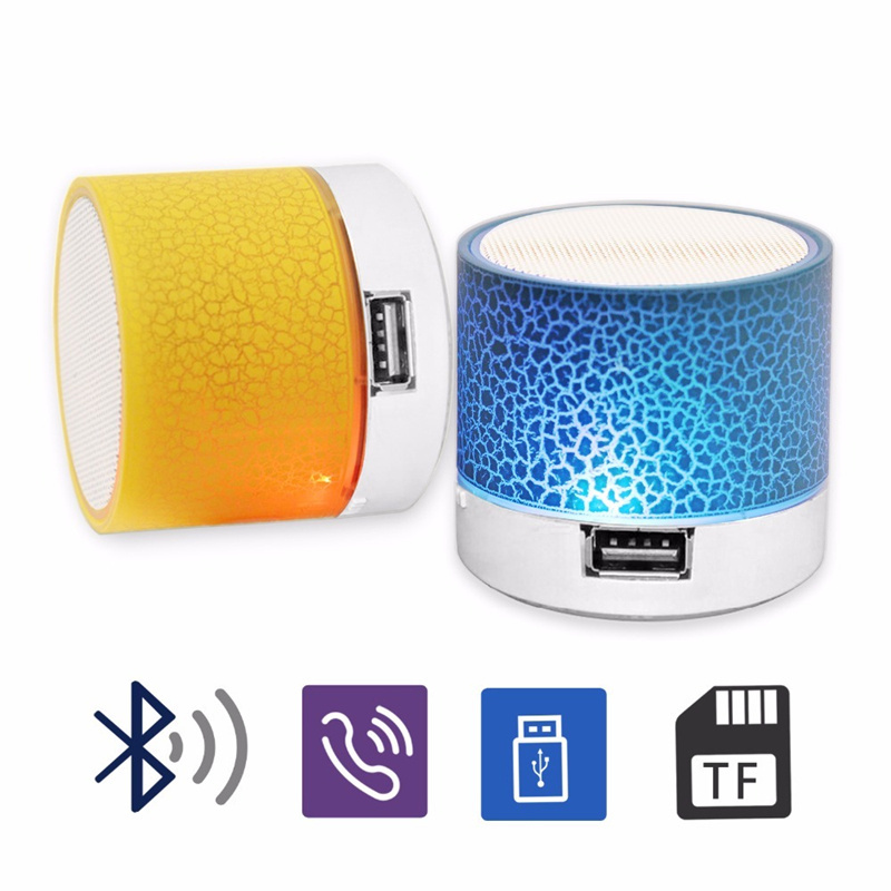 2022 best selling mini crack speaker colorful LED Blue tooth wireless portable Speaker A9 for all mobile phones