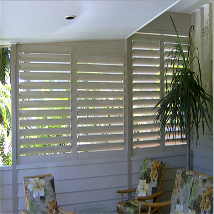 High Quality 89mm Blades White Window Shutters PVC Plantation Shutters