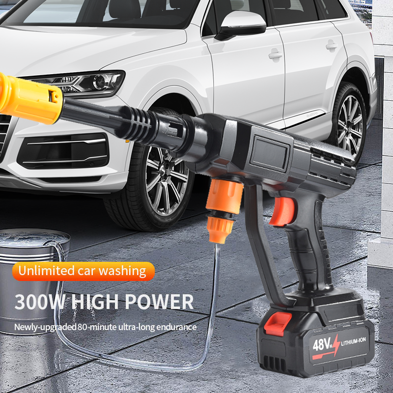 High Pressure Car Washer 12V 24V 48V 96V Wireless Lithium Battery Portable Automatic Car Washer Water Gun Car Washer Machine