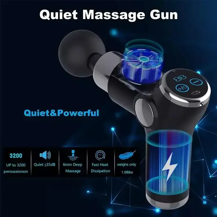 2024 New Manufacturer 32 Speed Deep Tissue Mini Muscle Massage Gun LCD / OEM Small Powerful Body Massager Massage Products