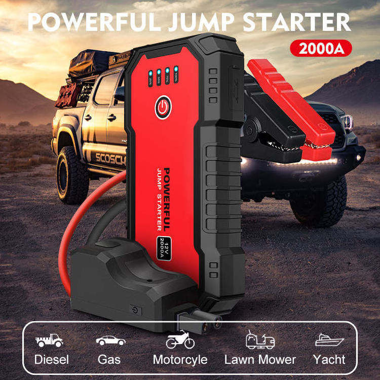 Battery Starter Jump 4000A 2In 1 And Air Compressor 1000A Flashlight 98000 Auto