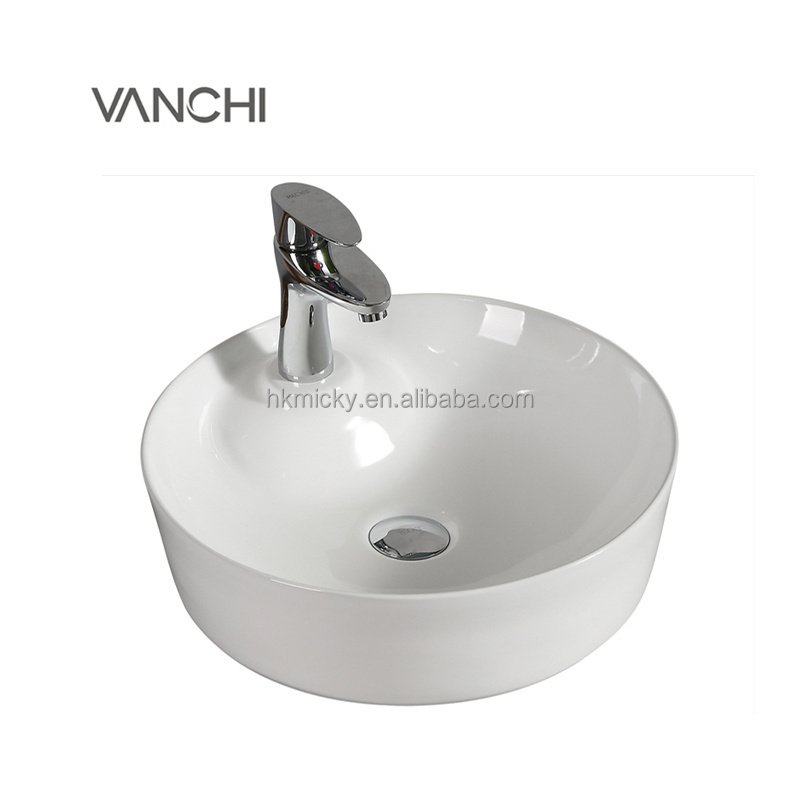 Lavabo modern Ceramic bathroom sink hand wash basin round vessel hotel porcelain countertop art basin