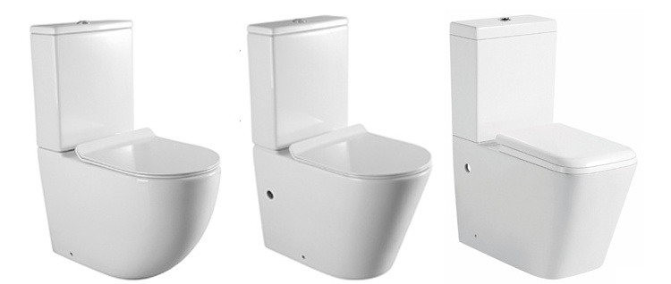 New Model Sanitary Ware Two-Piece ceramic Bathroom Wc Water Closet Rimless Standing Tall Toilet