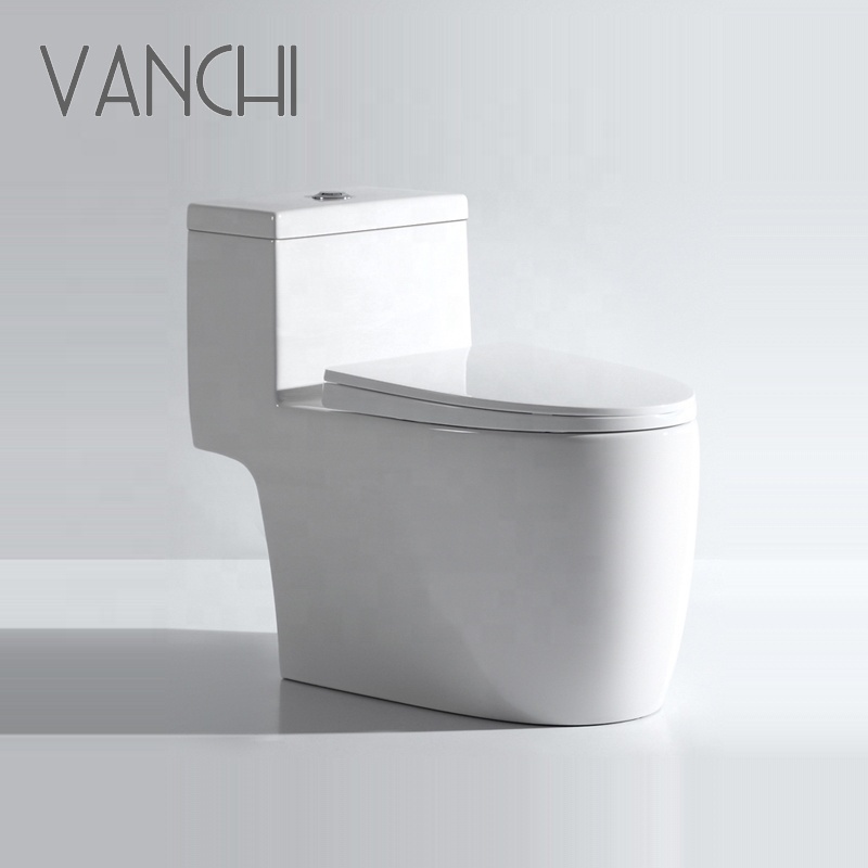 Chinese women wc ceramic one piece flush valve toilet with seater