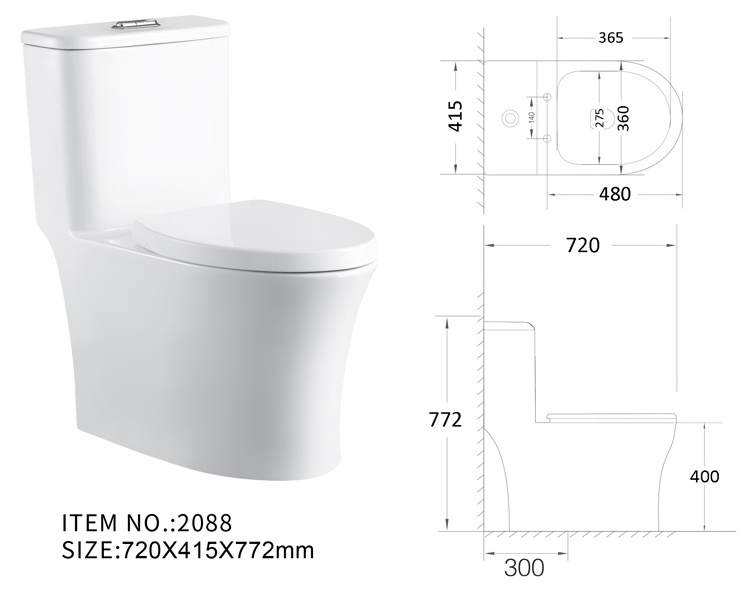 Inodoro Hot sale North America tall parts s-trap siphonic CUPC one piece toilet white ceramic bathroom wc toilet bowl