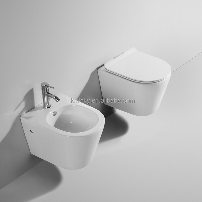 Inodoro Sanitary wares Bathroom  water closet ceramic WC one piece wall hung rimless toilet bowl toilet set