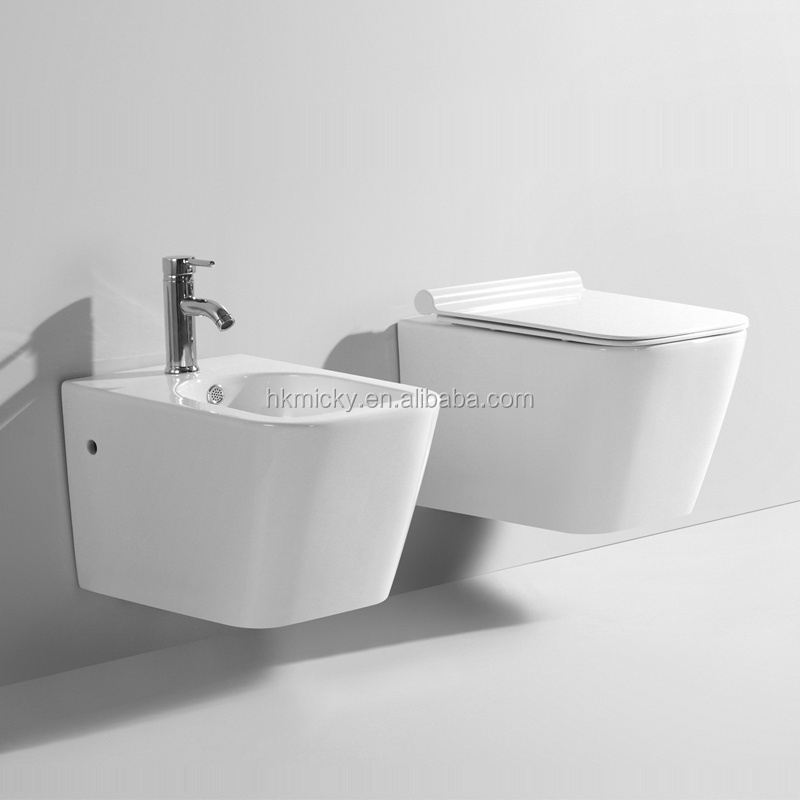 Inodoro Sanitary wares Bathroom  water closet ceramic WC one piece wall hung rimless toilet bowl toilet set