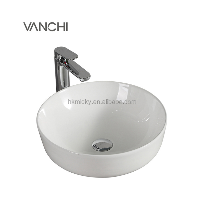 Lavabo modern Ceramic bathroom sink hand wash basin round vessel hotel porcelain countertop art basin