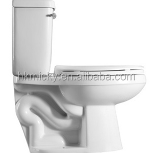 Rural two piece toilette S trap floor mounted toilet seat