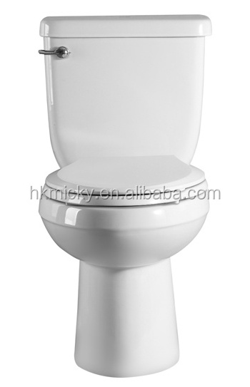 Rural two piece toilette S trap floor mounted toilet seat