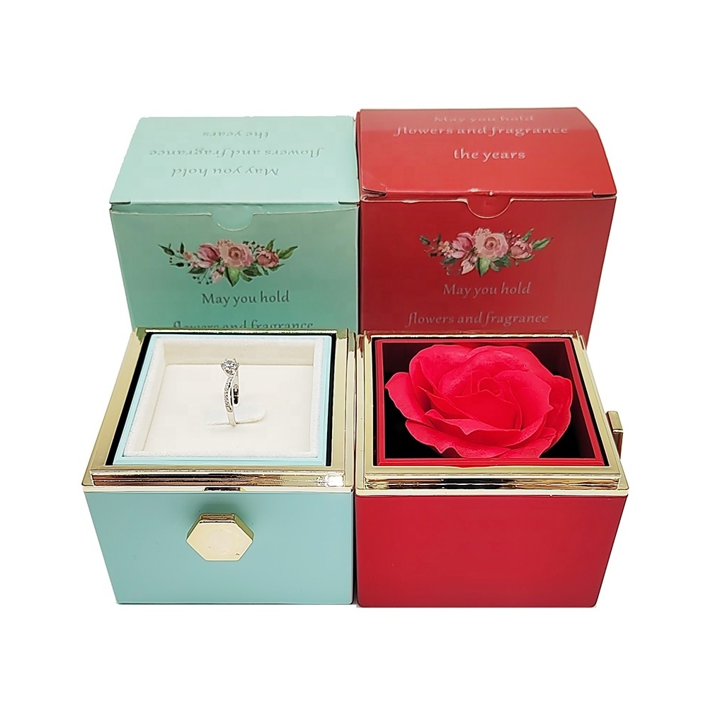 2023 Hot selling low price eternal preserved soap rose jewelry gift box with necklace/ring packaging boxes for small business