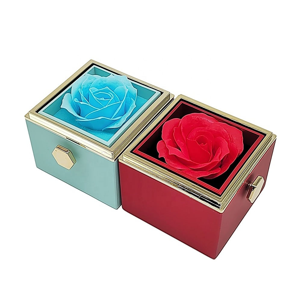 2023 Hot selling low price eternal preserved soap rose jewelry gift box with necklace/ring packaging boxes for small business