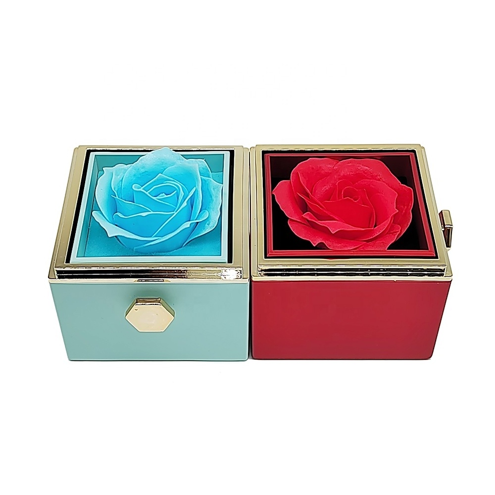 2023 Hot selling low price eternal preserved soap rose jewelry gift box with necklace/ring packaging boxes for small business