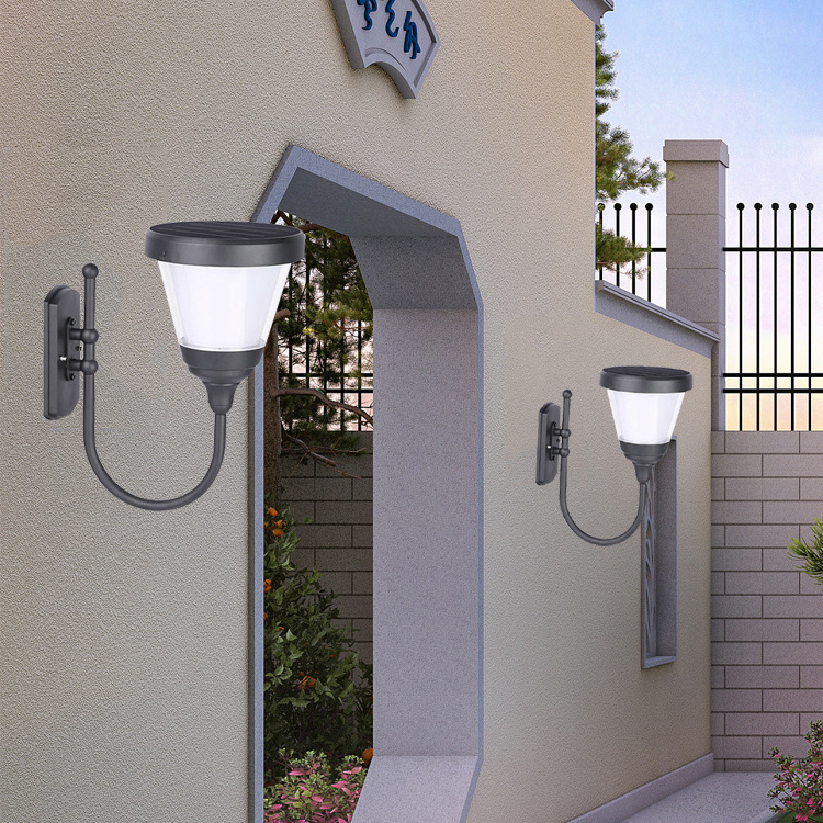 HK Mistai Outdoor Led Solar Wall Lamp IP65 Waterproof Garden Solar Wall Light Manufacturer