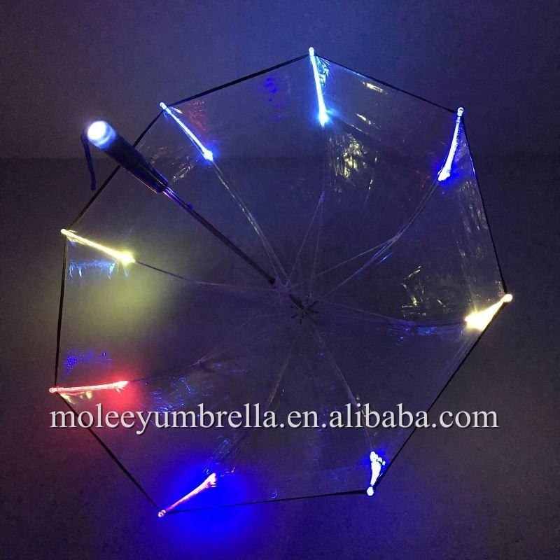 China Manufacturer Wholesale Fashion Light Glow In The Dark Clear Led Umbrella